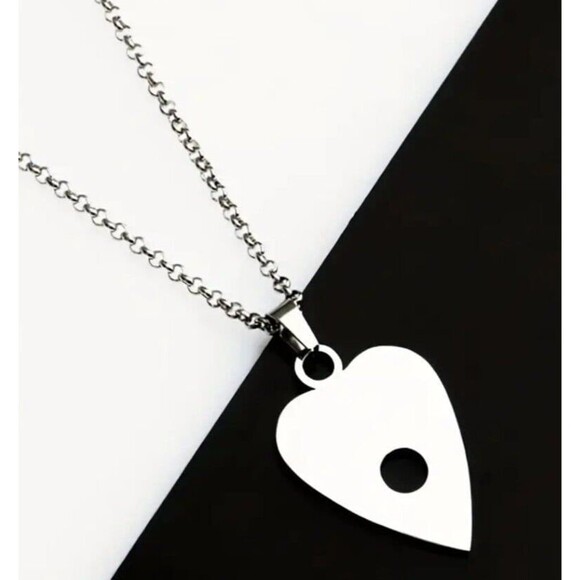 Stainless Steel Ouija Planchette Pendant Chain Necklace Halloween Gothic - Picture 2 of 4